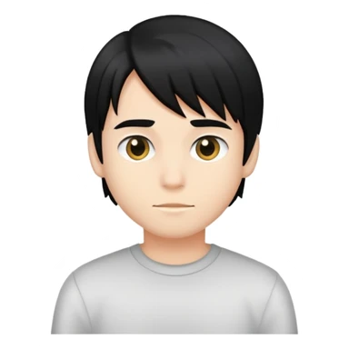 ragazzo con capelli neri e lisci sticker