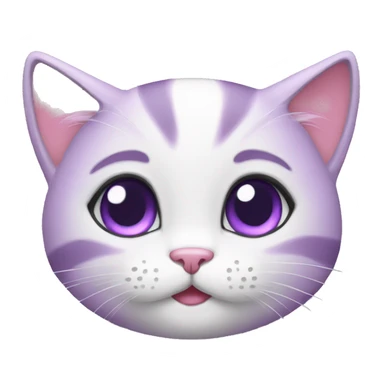 Blushing purple kitty sticker