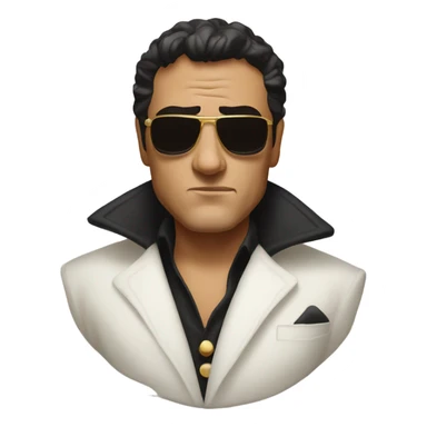 Tony Montana sunglasses serious with the world in his hands sticker