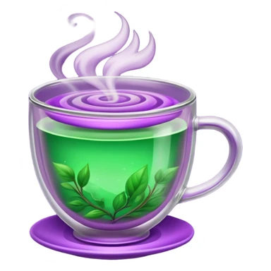 Berry green tea in a steaming cup sticker