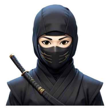 Clash of Clans aesthetic: Beautiful and Majestic Ninja Portrait Emoji, Rendered in serene poise with a gentle, confident smile and a refined masked visage, showcasing a sleek, artfully poised figure exuding calm and determined elegance in natural skin tone, Simplified yet exquisitely endearing features, highly detailed, glowing with a soft, drowsy nocturnal light, high shine, relaxed and utterly noble, stylized with an air of timeless stealth, soft glowing outline, capturing the essence of a majestic ninja whose graceful presence inspires epic covert adventures! sticker