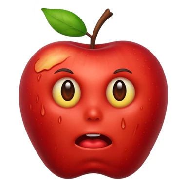A apple dead in a cartoony style sticker