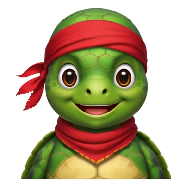 turtle wearing a red pirate scarf sticker
