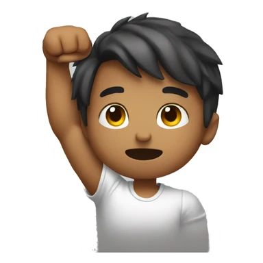 Small boy flexing bicep sticker