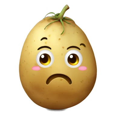 Potato with shy face sticker