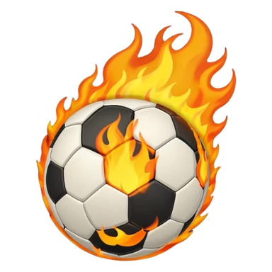 a flaming football sticker