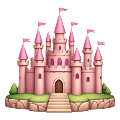 pink castle on land sticker