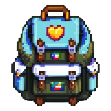 Backpack with badge sticker