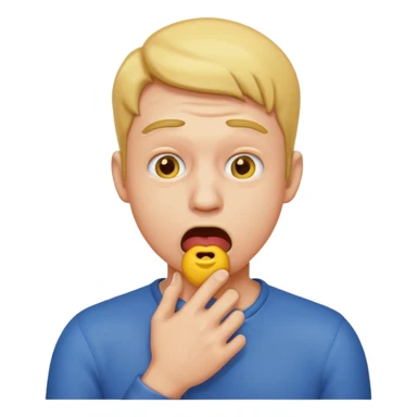 A guy choking himself as an emoji sticker
