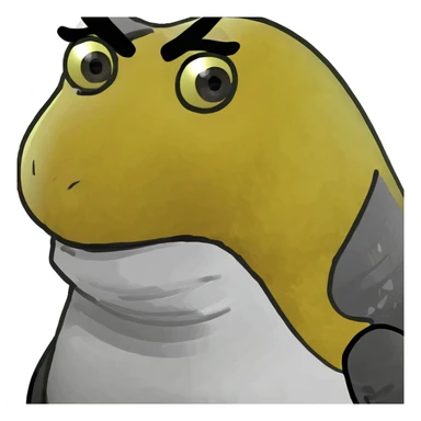 A chicken with a bob haircut sticker