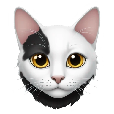 White amd black cat  sticker
