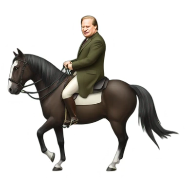 Nawaz sharif on horse sticker