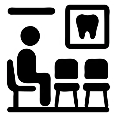 A dental clinic waiting room sticker
