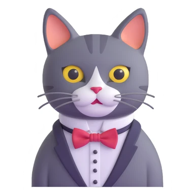 cat with bowtie sticker