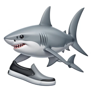 Shark wearing shoes  sticker