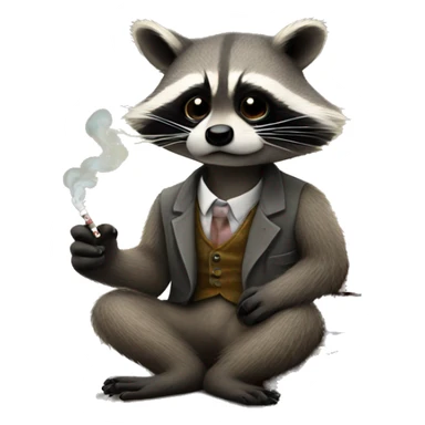 Raccoon smoking a cigarette sticker