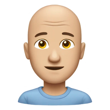 Bald man using bathroom sticker