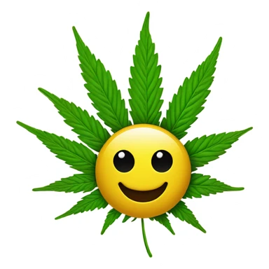 weed with smile face sticker