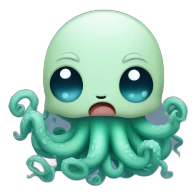 cute kraken cute face crying  sticker