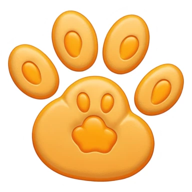 a very light pale pastel yellowy orange pawprint sticker