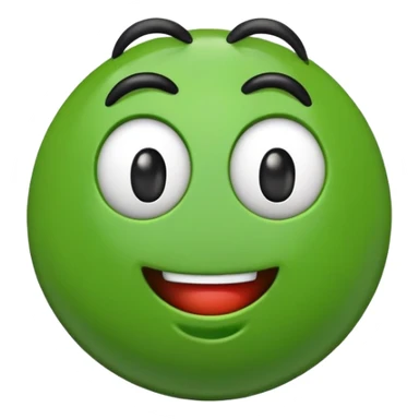 green m&m candy character with a black beard sticker