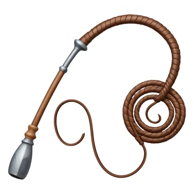 cowboy whip object icon, coiled leather whip, wooden handle, western style, 3D cartoon, mobile game icon style, centered, clean background, soft shadow, no text, no watermark
 sticker