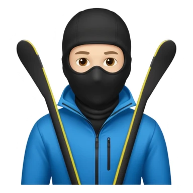 standing man with ski mask sticker