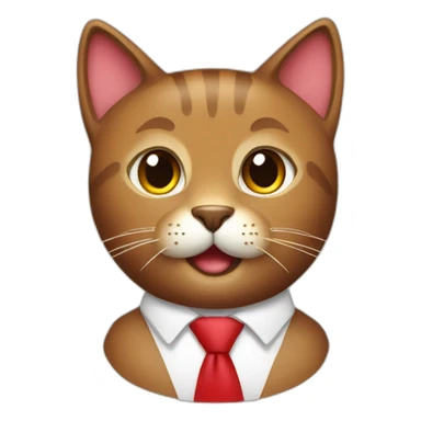 customer service brown cat with red tie sticker