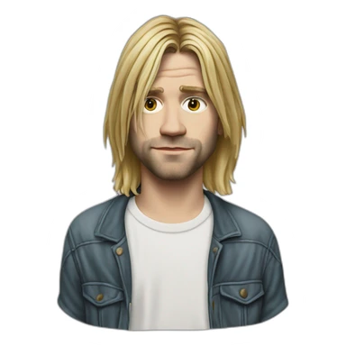 hyper realistic kurt cobain sticker