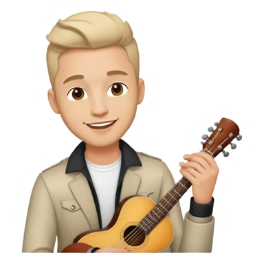 Happy Rock Pop Music Male Musician in his 30s dressed with trendy style sticker