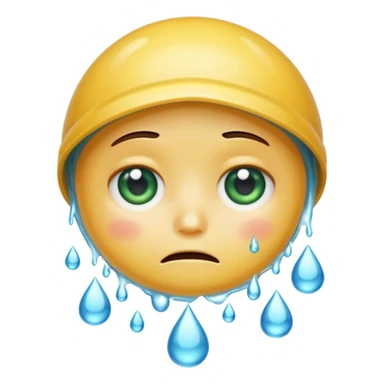 worried WhatsApp emoji face with a drop of water falling down its face sticker