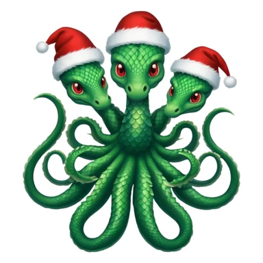 hydra, christmas hat,Seven heads sticker