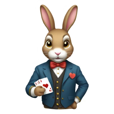 a hansome rabbit with poker sticker