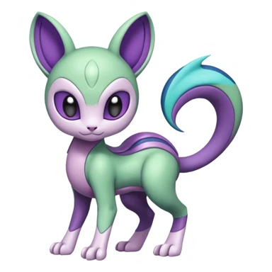 Colorful Exotic Meloetta-Mewtwo-Virizion-Venom-Stitch-Fakémon-creature-hybrid sticker