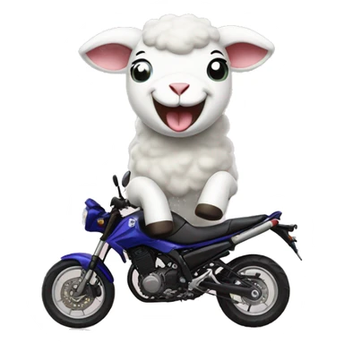 Laughing lamb with a Yamaha sticker