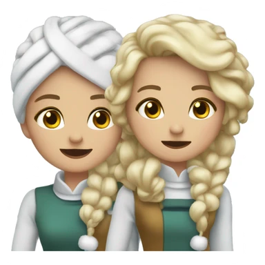 White Christmas sisters scene sticker