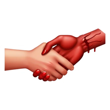 handshake with a bloody hand sticker
