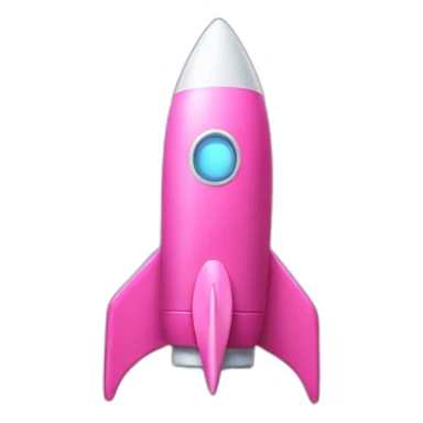 pink rocket with white stars on it sticker