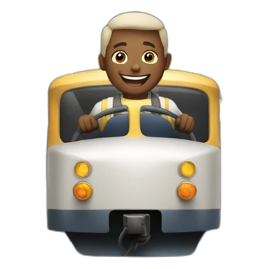 Happy man driving train sticker