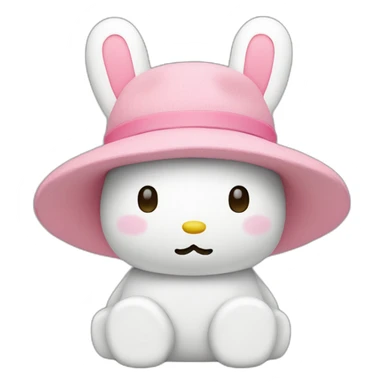 white miffy with a pink hat sticker