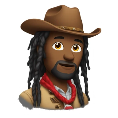 cowboy with red dreadlocs sticker