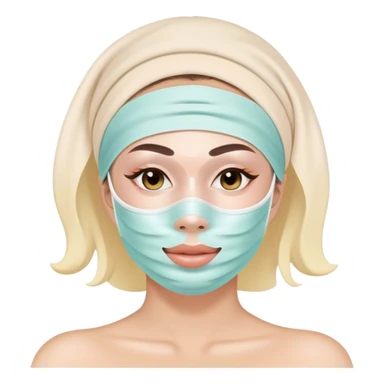 Lady with pastel face mask spa beauty full face relaxing sticker