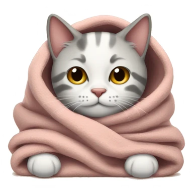 Cat in a cozy blanket  sticker