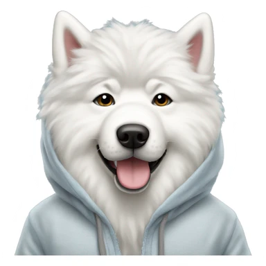samoyed in hoodie sticker