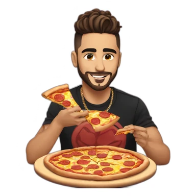 Maluma eating pizza sticker
