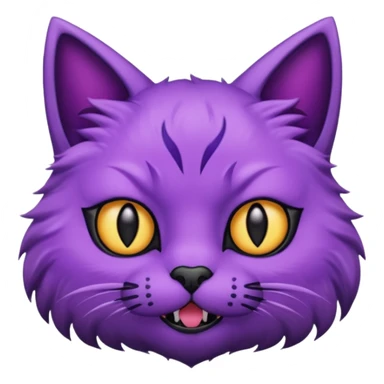 Scary purple cat with black eyes ans mouth sticker