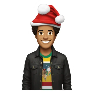 bruno mars with santa hat sticker