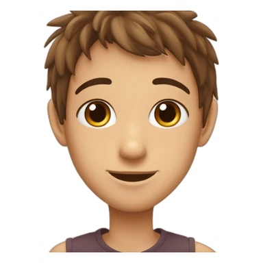 Garçon brun yeux brun grains de beauté sticker