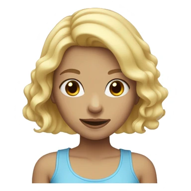 Girl with blond hair down and blue eyes sticker