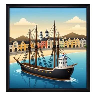 an old city american port sticker